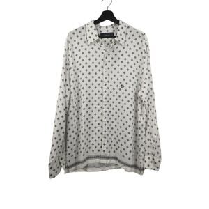 Abercrombie and Fitch White‎ Casual Button Down with Geometric Pattern XL NWOT